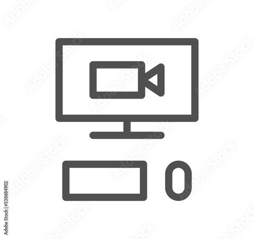 Video conferencing icon outline and linear vector. 