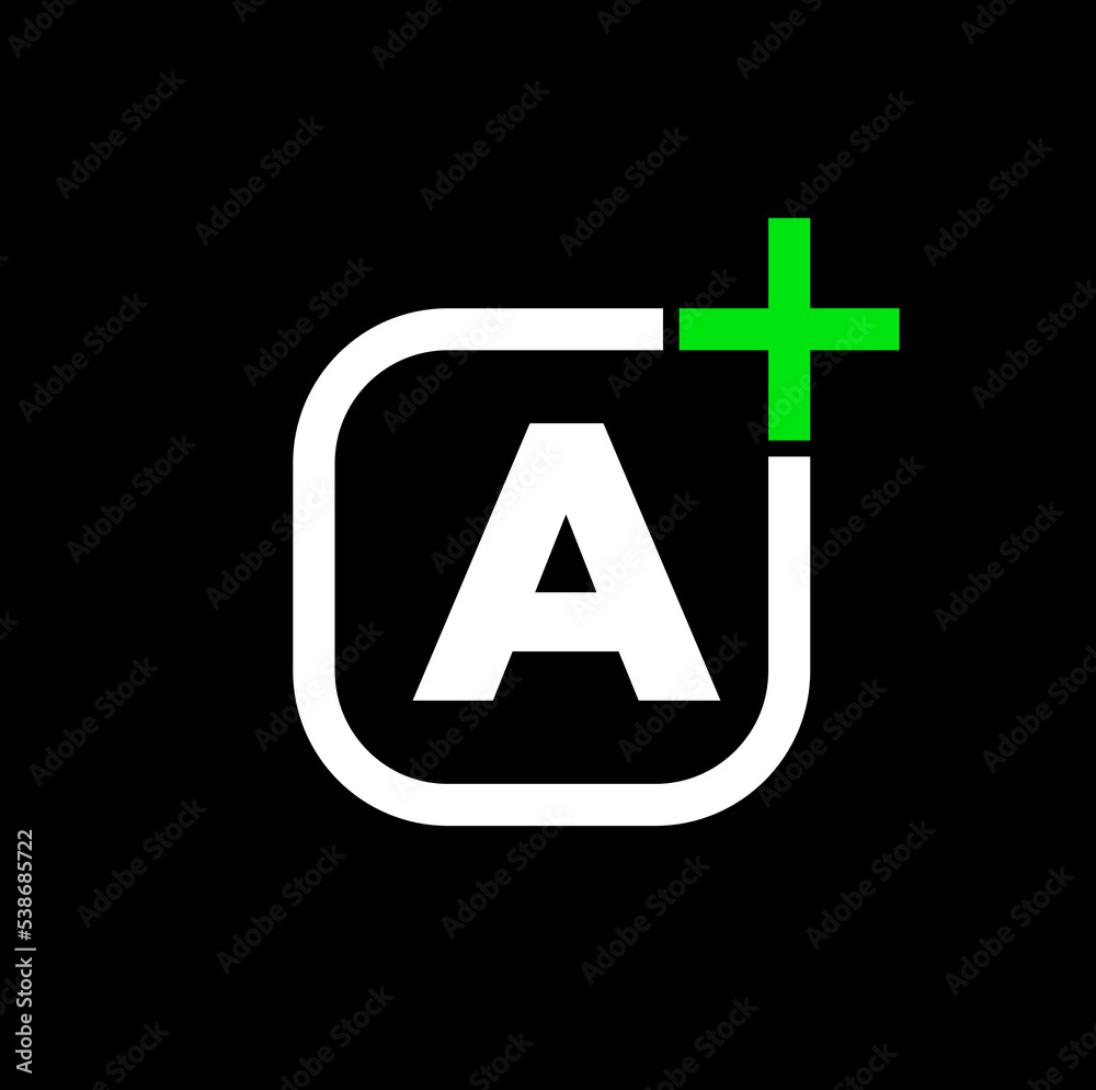 Fototapeta premium A pluss vector icon. A pluss typography symbol.