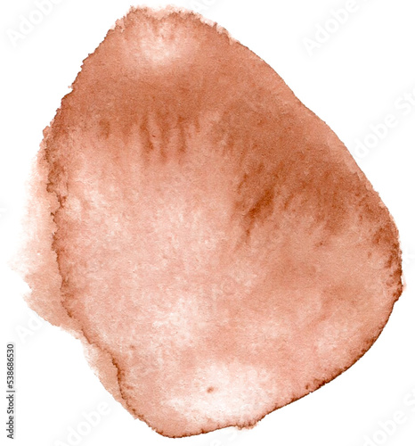 Beautiful hand drawn abstract watercolor brown stain
