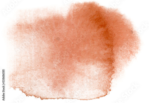 Beautiful hand drawn abstract watercolor brown stain