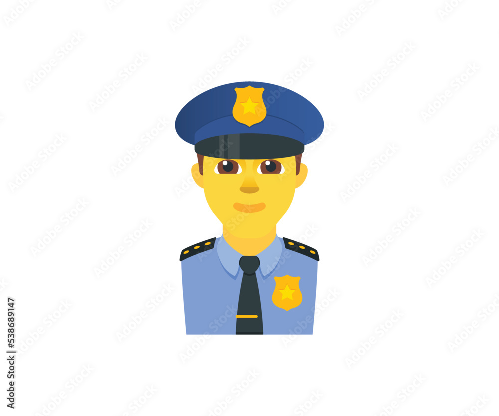 Police Officer Vector Isolated Character. Police Officer Icon