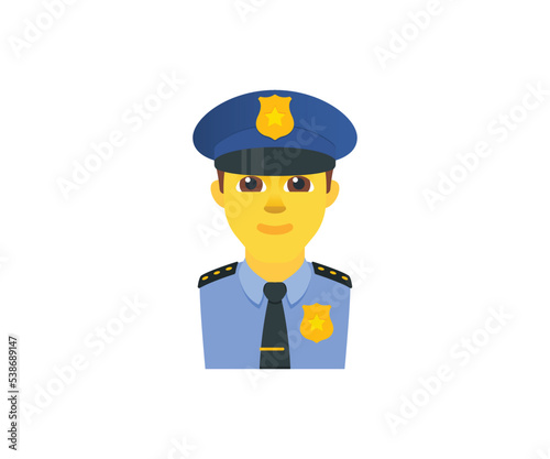Police Officer Vector Isolated Character. Police Officer Icon
