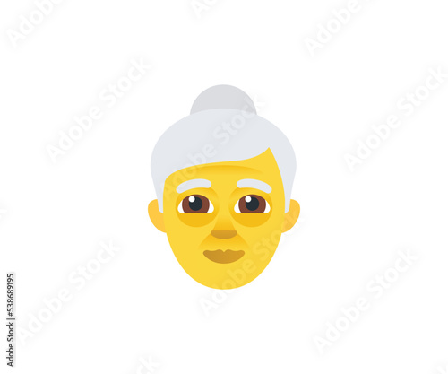 Old Woman Vector Isolated Character. Old Woman Icon