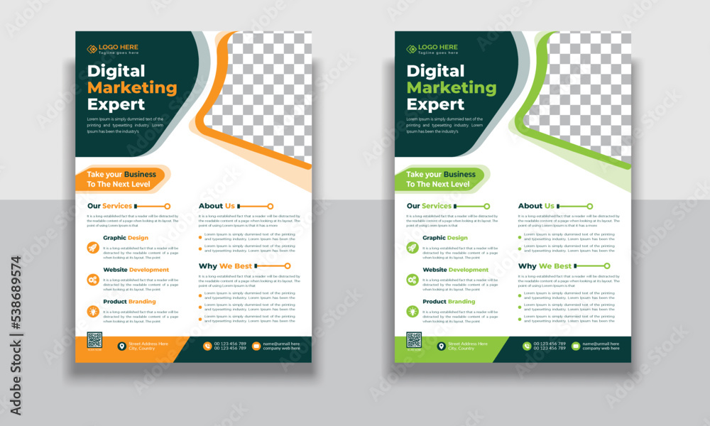 Obraz premium Creative professional a4 flyer, flyer template layout design, business flyer, Business brochure flyer design layout template, corporate banners and leaflets