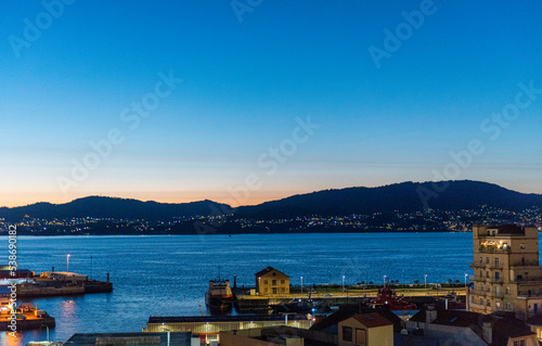 MIRADOIRO DA OLIVEIRA VISTAS RIA DE VIGO PUESTA DE SOL HORA AZUL VISTAS DESDE 