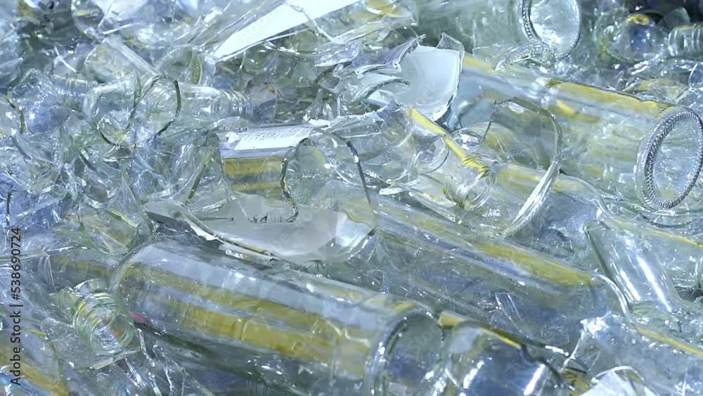Broken glass bottle, cullet containers, production waste, waste