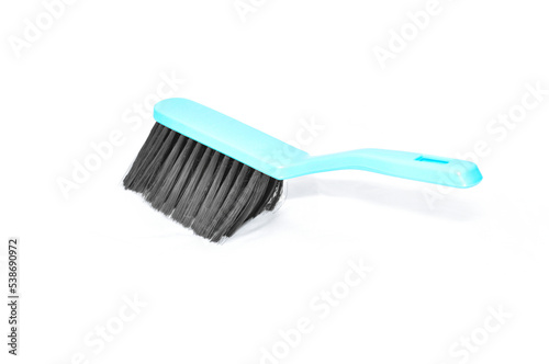 the sweeping brush of light blue color isolated on a white background