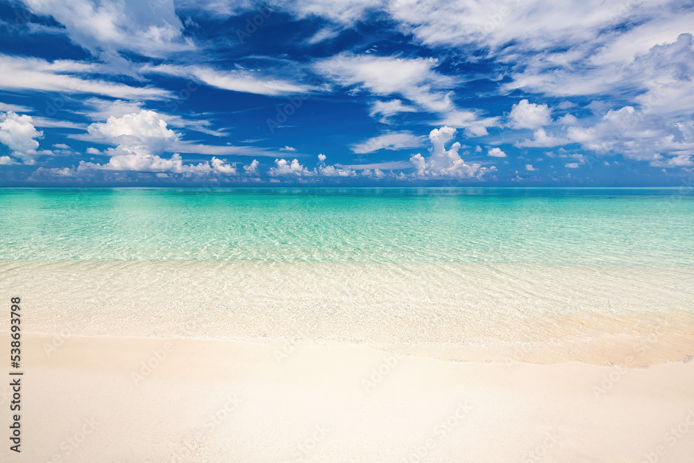 Beautiful sunny white-sand ocean beach on Maldives