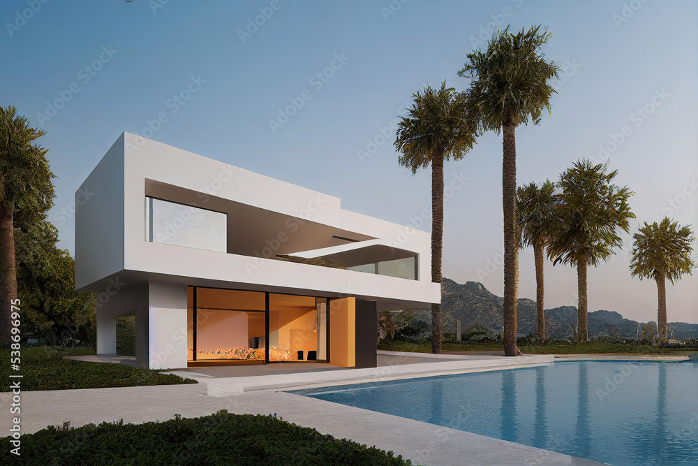 beautiful luxury contemporary house design, organic architectural shapes, clear blue sky, green environment, concept design beautiful luxury contemporary house design, organic architectural shapes, clear blue sky, green environment, concept design