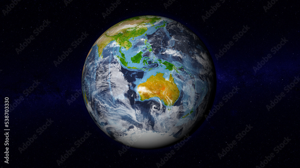 Fototapeta premium Realistic Earth globe focused on Australia