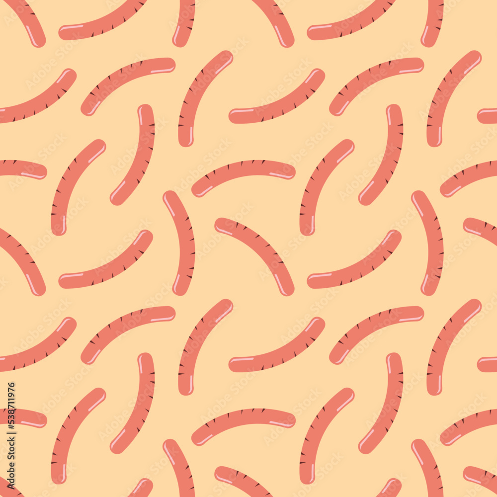 Seamless pattern with sausages.Vector illustration