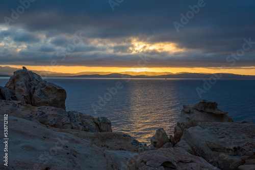 Sardegna  Arcipelago di La Maddalena  tramonto sulle rocce