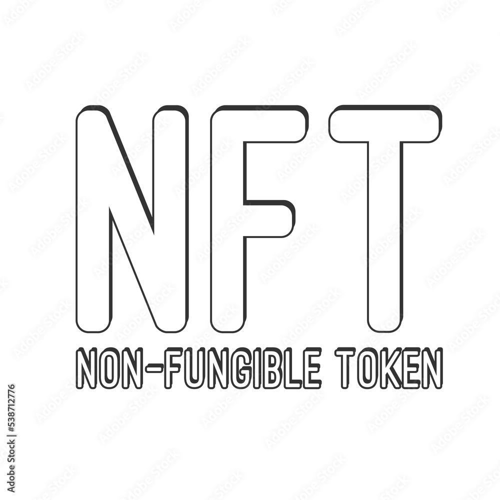 NFT line and glyph icon, token and blockchain, non fungible token NFT line and glyph icon, token and blockchain, non fungible token
