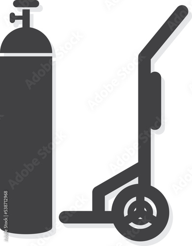 Oxygen Cylinder with Trolley Icon
