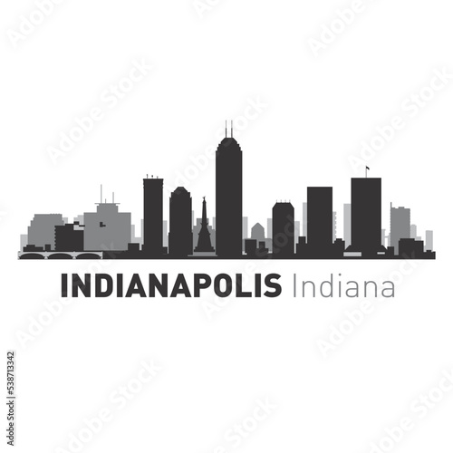 Indianapolis Indiana city skyline vector graphics