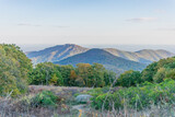 View of Blue Ridge Mountains from a meadow in Shenandoah National Park during the Fall.