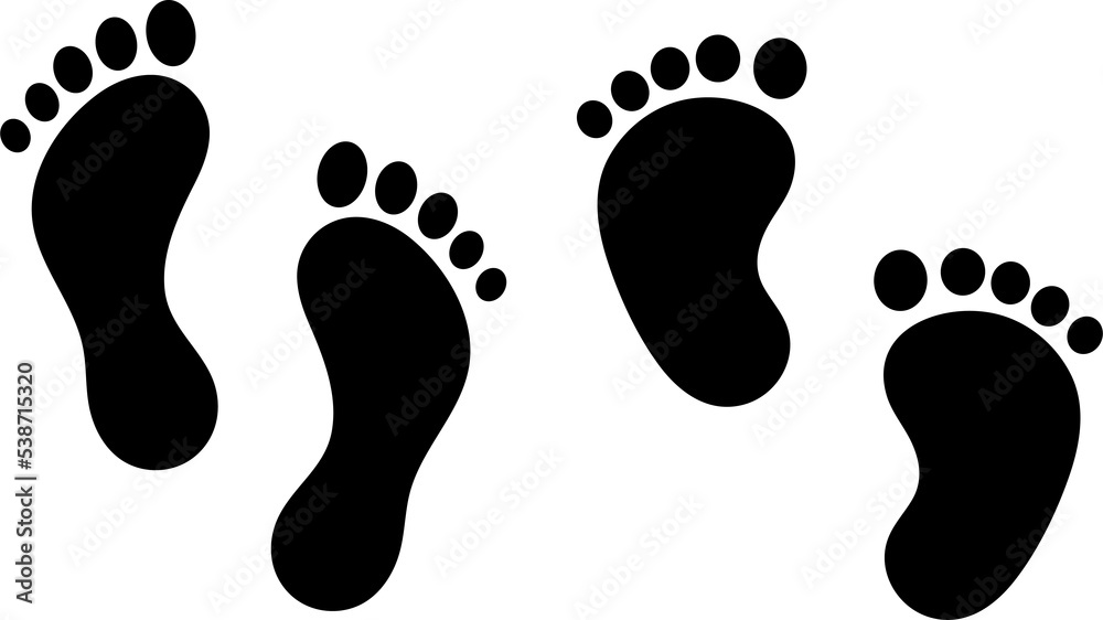 Human footprint icon. Human footprint icon.