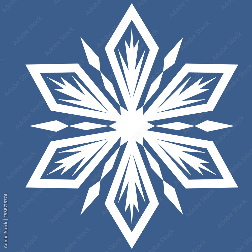 Snowflake vector illustration, symbol icon symmetrical for design Snowflake vector illustration, symbol icon symmetrical for design