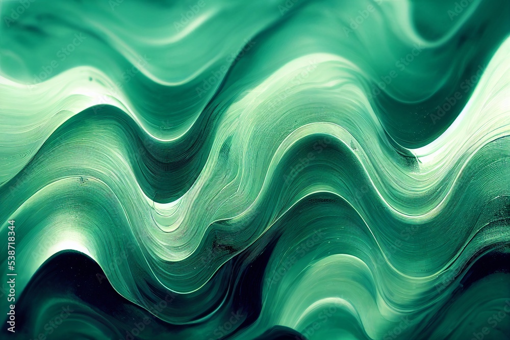abstract wave pattern background in green and turquoise colors