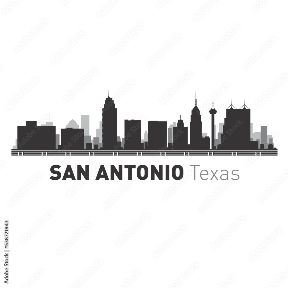 San Antonio Texas city skyline vector graphics