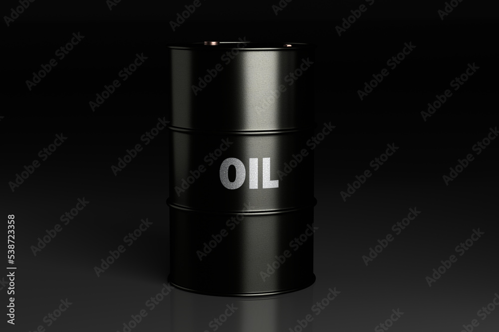 Oil barrel on dark background. 3d Render Oil barrel on dark background. 3d Render