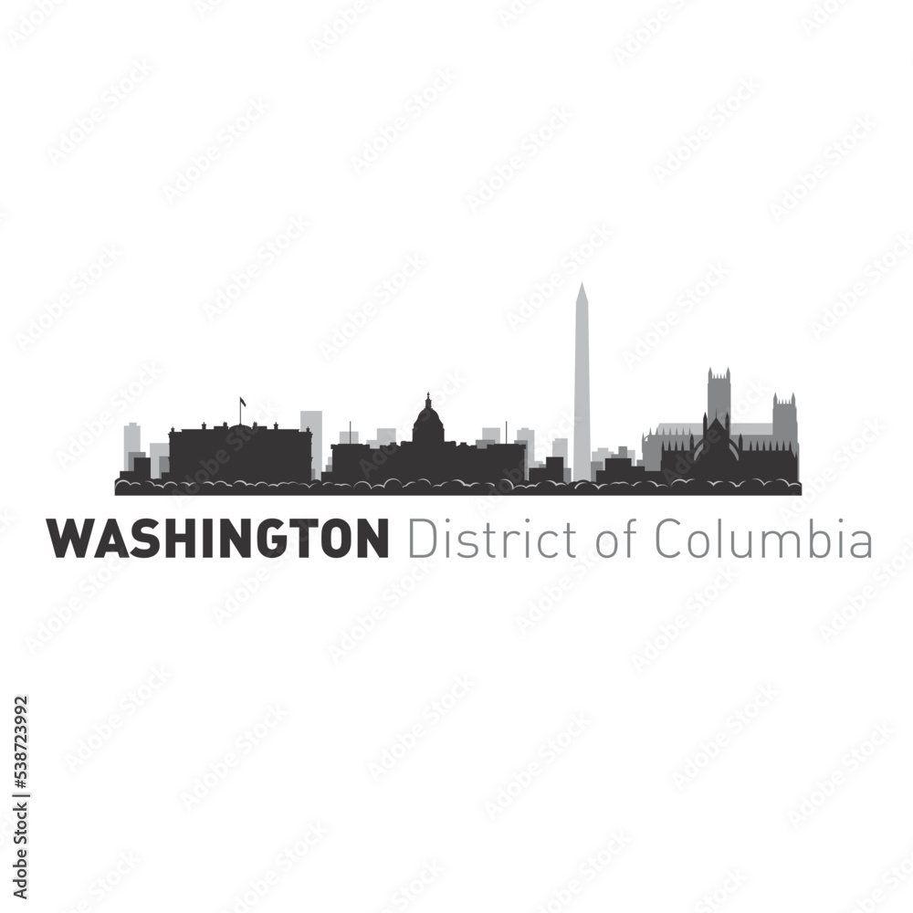 Washington District of Columbia silhouette of the city