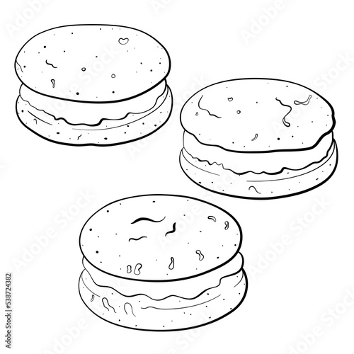 whoopie pie outline set