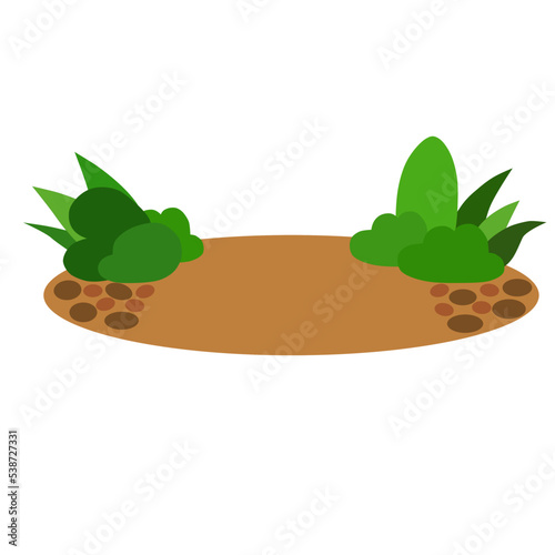 An Illustration of a small yard isolated