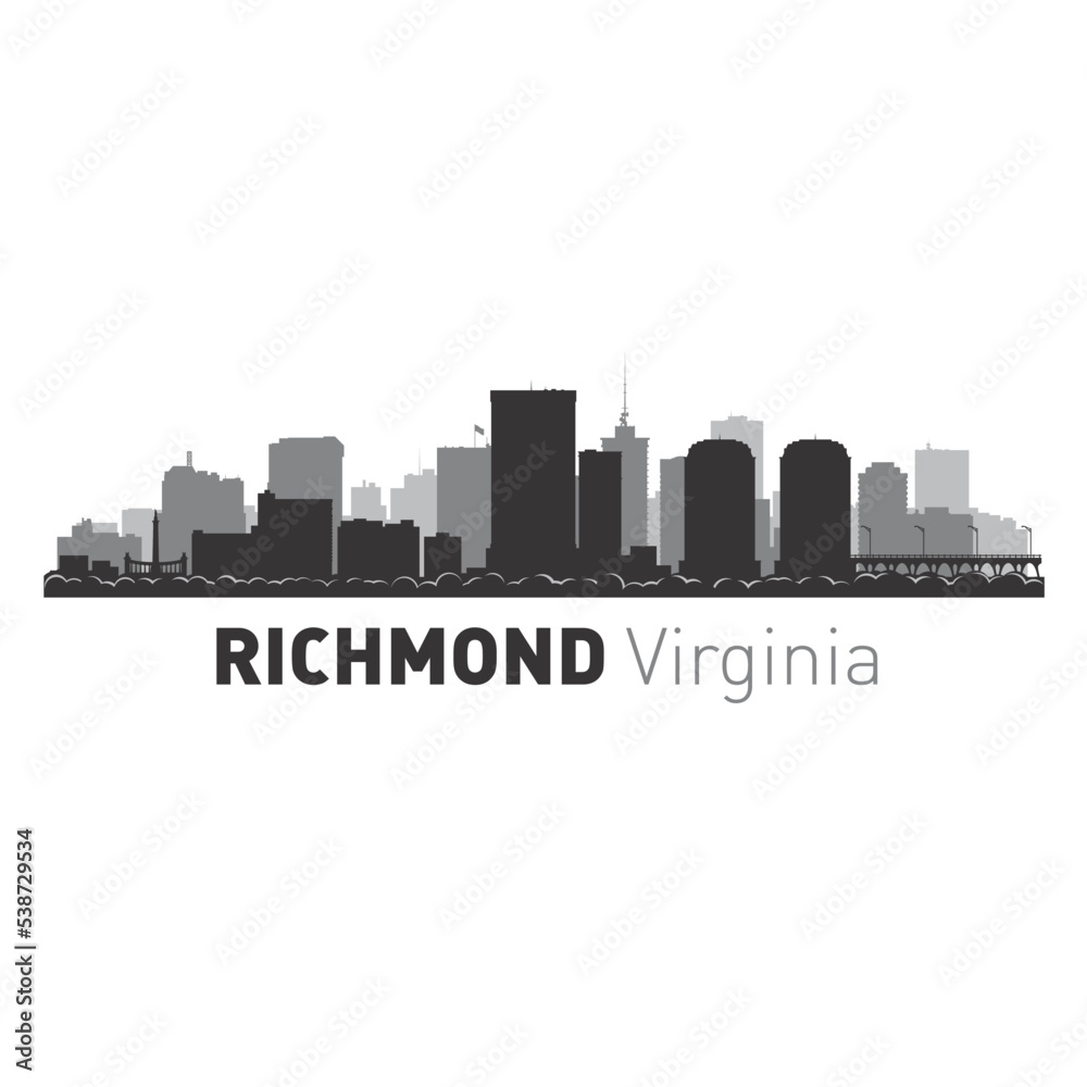 Richmond Virginia city skyline vector graphics
