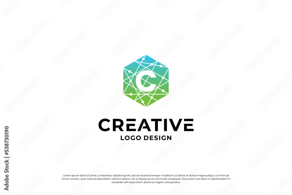 Letter C logo design template. Creative initial letters C logo design symbol.