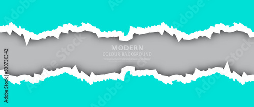 Blue torn paper background design. vector template
