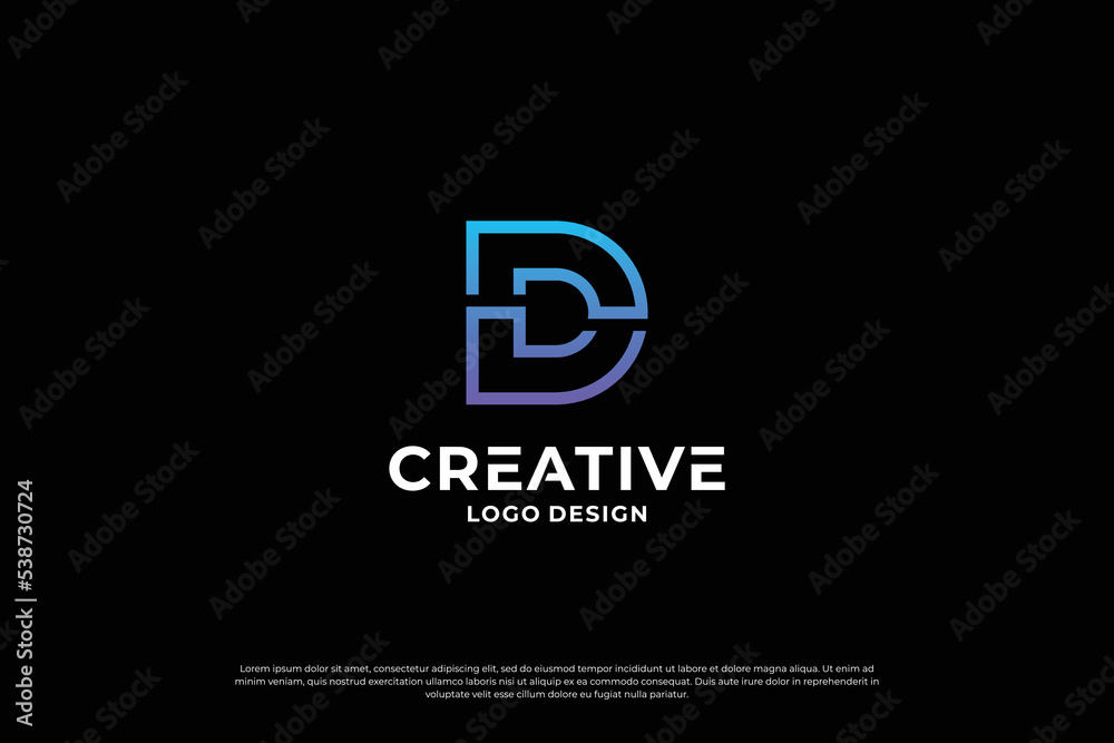 Letter D logo design vector. Initial letters D for logo brand. Creative D sign initial letter. Letter D logo design vector. Initial letters D for logo brand. Creative D sign initial letter.