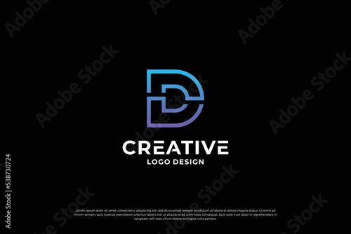 Letter D logo design vector. Initial letters D for logo brand. Creative D sign initial letter.