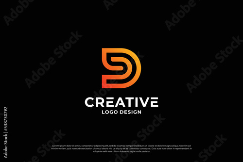 Letter D logo design vector. Initial letters D for logo brand. Creative D sign initial letter.