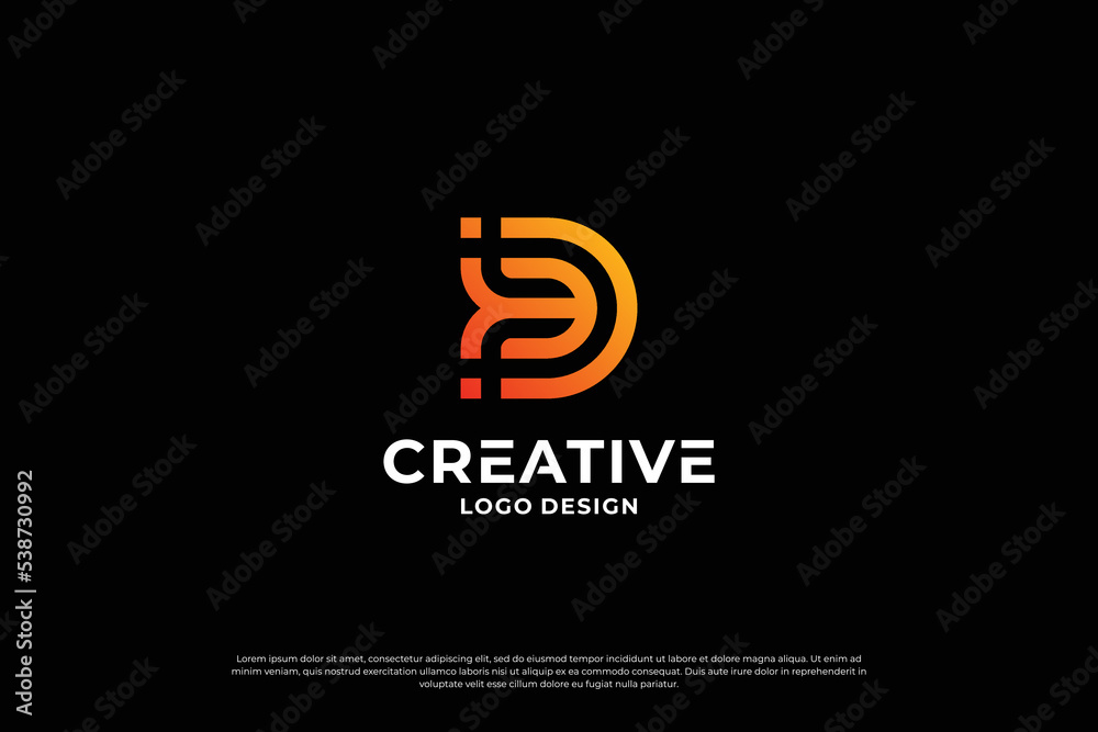 Letter D logo design vector. Initial letters D for logo brand. Creative D sign initial letter.