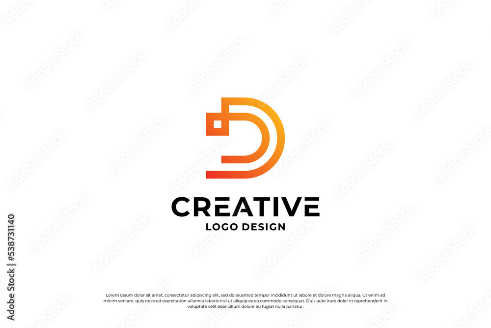 Letter D logo design vector. Initial letters D for logo brand. Creative D sign initial letter.