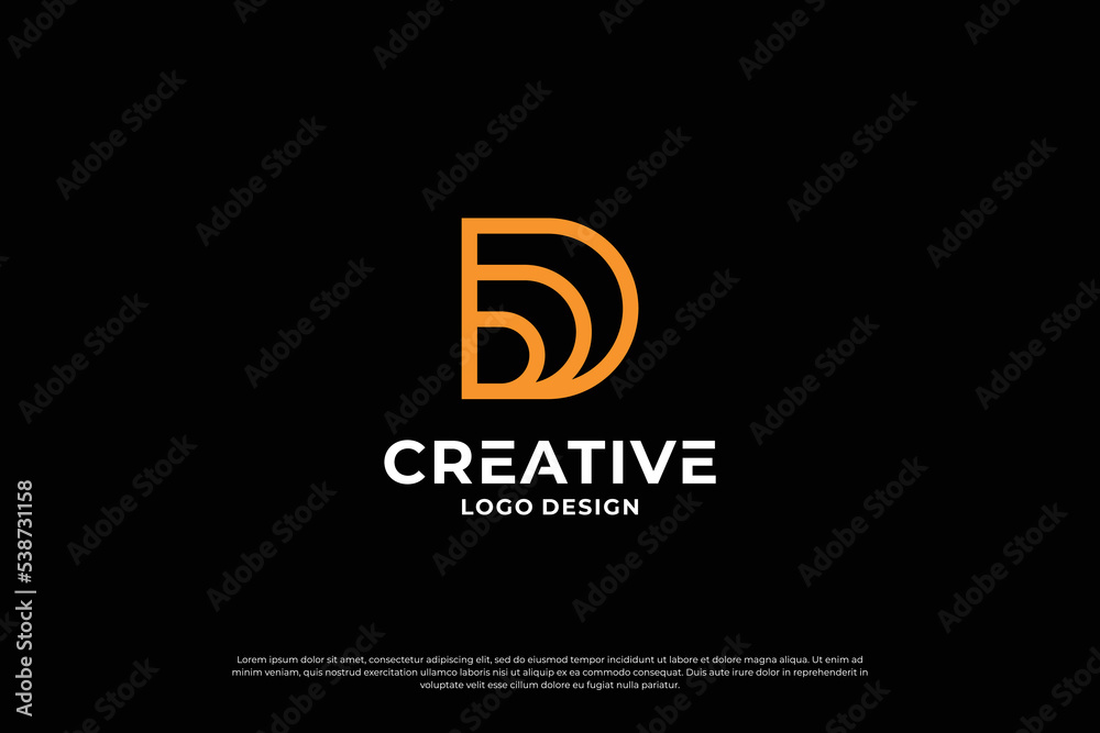 Letter D logo design vector. Initial letters D for logo brand. Creative D sign initial letter.