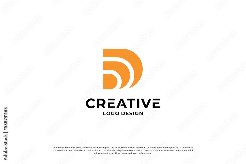 Letter D logo design vector. Initial letters D for logo brand. Creative D sign initial letter. Letter D logo design vector. Initial letters D for logo brand. Creative D sign initial letter.