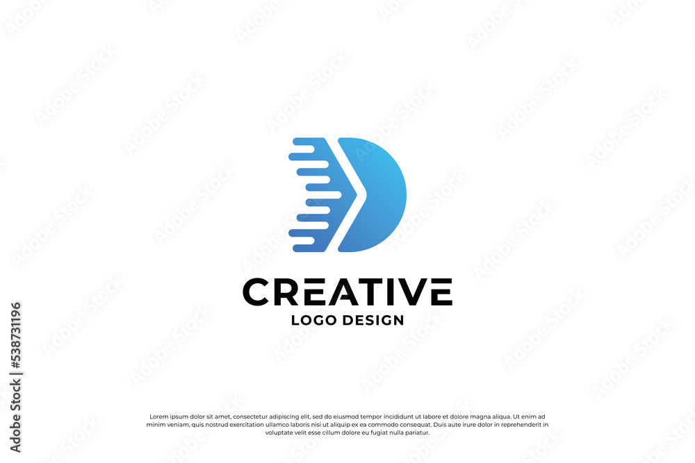 Letter D logo design vector. Initial letters D for logo brand. Creative D sign initial letter. Letter D logo design vector. Initial letters D for logo brand. Creative D sign initial letter.