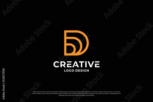 Letter D logo design vector. Initial letters D for logo brand. Creative D sign initial letter.