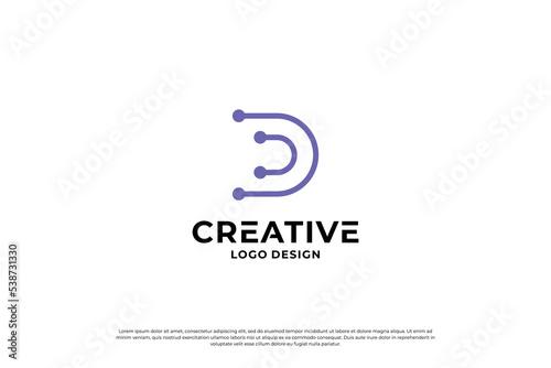 Letter D logo design vector. Initial letters D for logo brand. Creative D sign initial letter.