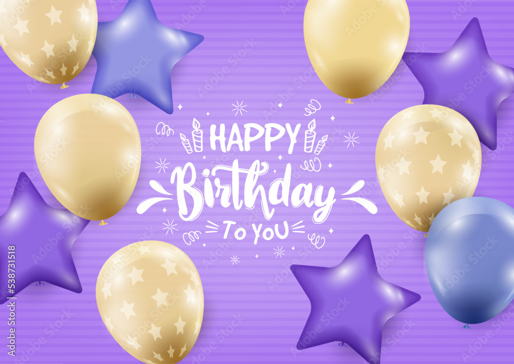 Vector happy birthday to you greeting card template. Greetings card happy birthday design