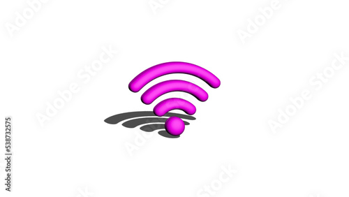 WiFi icon 3D vector  illustration - 3D Wireless Internet hotspot sign 