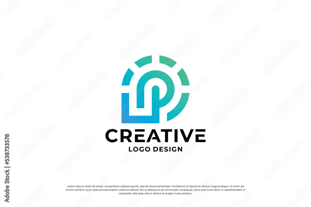 Letter P logo design inspiration. Initial letters P logo symbol mark. Creative letter P logo vector.