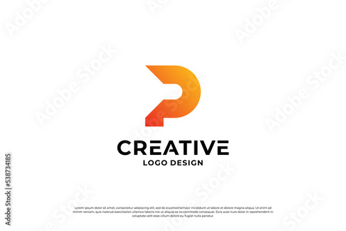 Letter P logo design inspiration. Initial letters P logo symbol mark. Creative letter P logo vector.