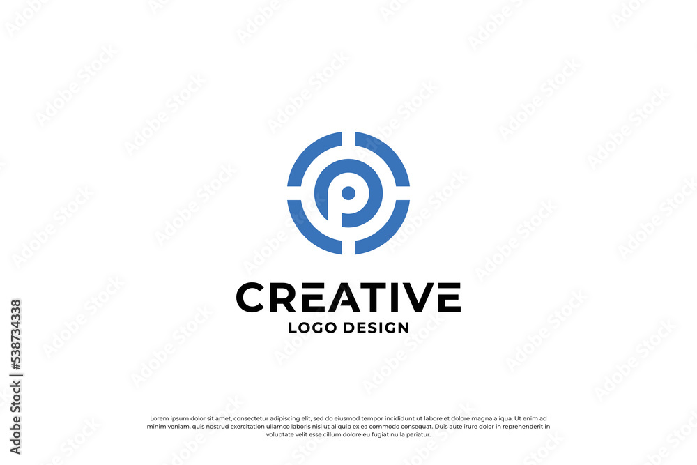 Letter P logo design inspiration. Initial letters P logo symbol mark. Creative letter P logo vector.