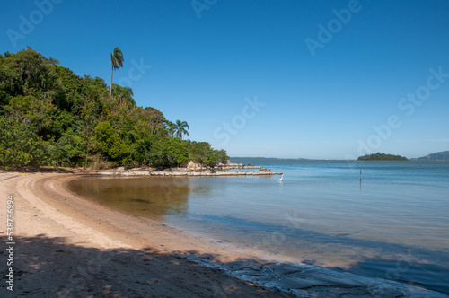 beautiful beach with lake coast in brazil  photo