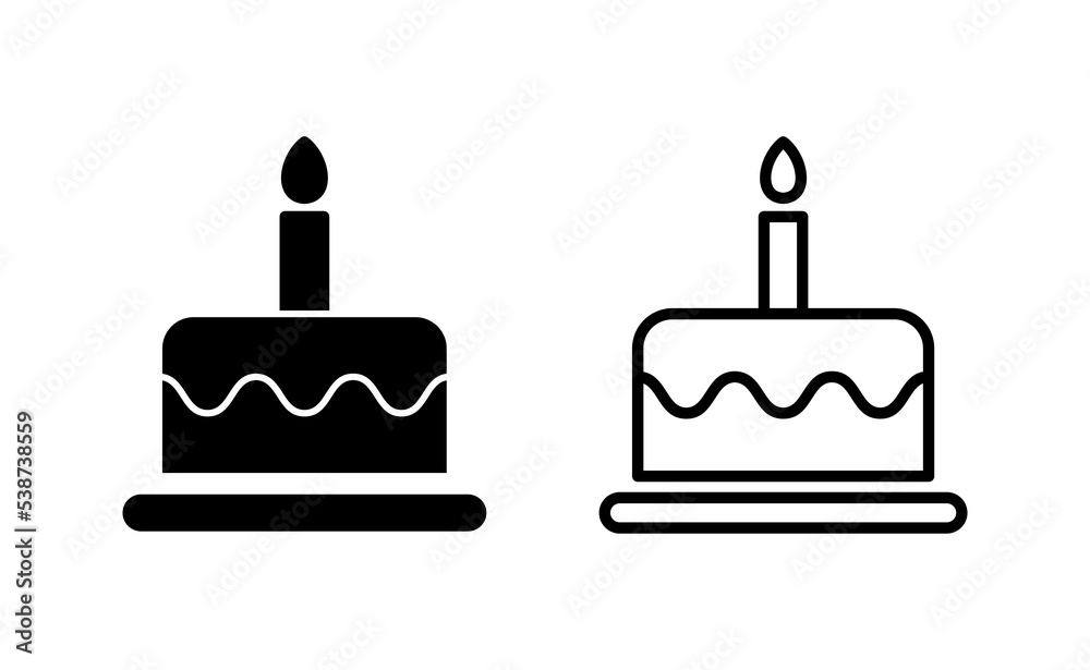 Cake icon vector for web and mobile app. Cake sign and symbol. Birthday cake icon Cake icon vector for web and mobile app. Cake sign and symbol. Birthday cake icon