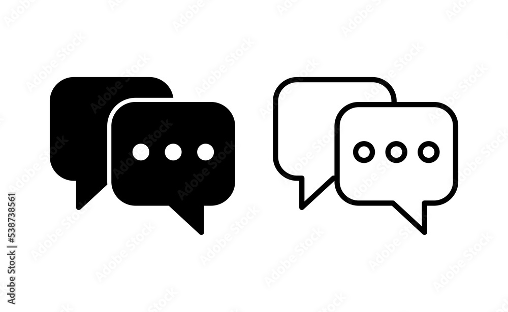 Chat icon vector for web and mobile app. speech bubble sign and symbol. comment icon. message Chat icon vector for web and mobile app. speech bubble sign and symbol. comment icon. message