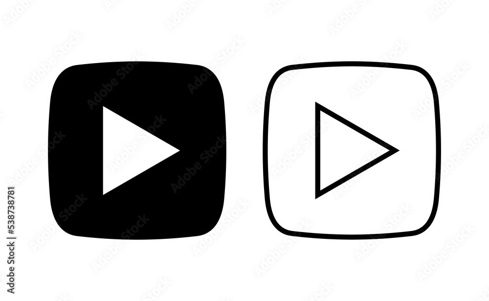 Play Icon vector for web and mobile app. Play button sign and symbol Play Icon vector for web and mobile app. Play button sign and symbol
